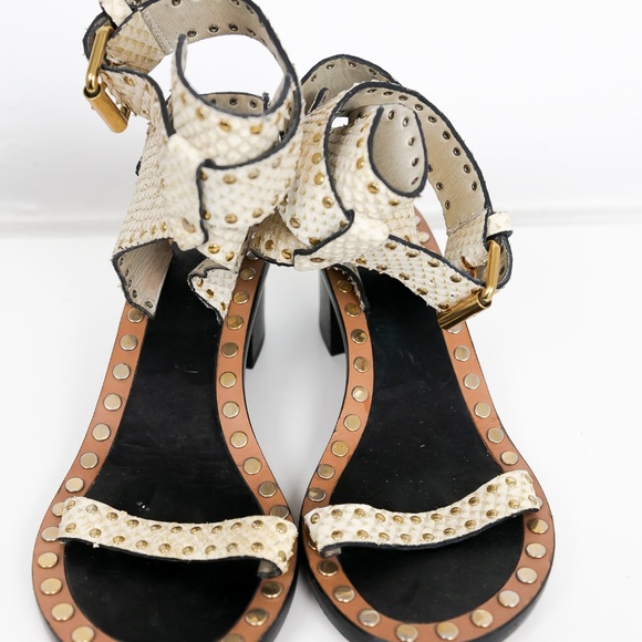 Isabel Marant -Jaeryn studded snake-effect leather - Picture 3 of 8